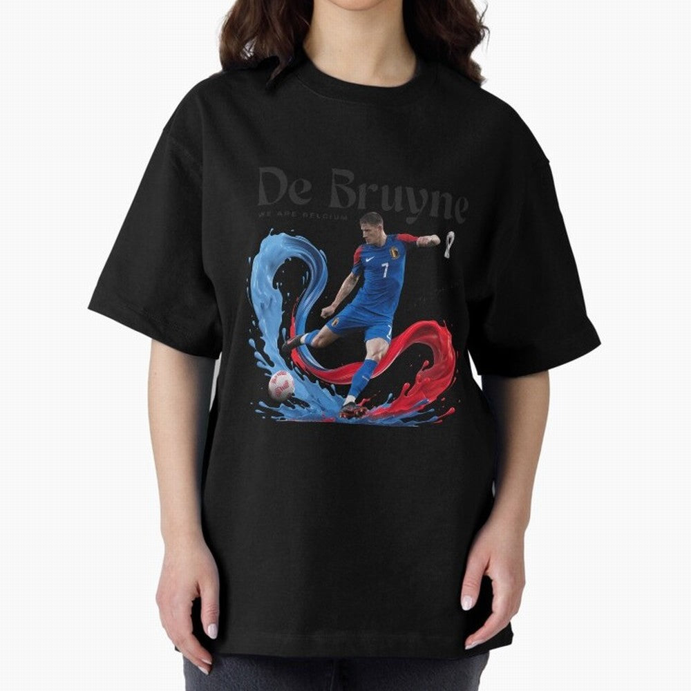 De Bruyne - We are Belgium Oversized T-Shirt Celebrate Unforgettable Nights in FIFA World Cup 2026 Spirit, Inspired by Argentina, France and Brazil, Cristiano Ronaldo, Stadium Memories, Football Loyalty, International Chants and Championship
