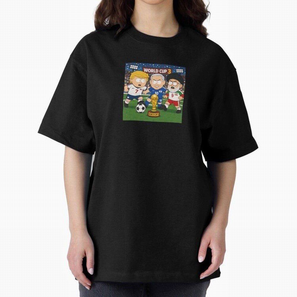 WORLD CUP 3 Oversized T-Shirt Fuel the Hype around the FIFA World Cup 2026 Group Stage Journey through Cristiano Ronaldo Highlights, Spain Pride, Retro Football Energy, Iconic Rivalries, Trophy Chase Drama and Stadium Atmosphere; Great for Watch