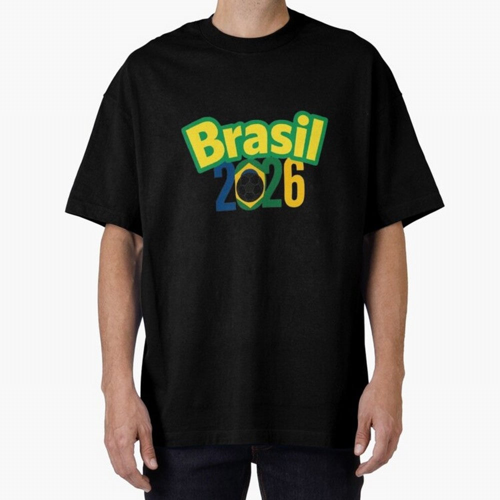 Brasil 2026 Football Mission - Road to Next World Cup T-Shirt Oversized T-Shirt Enjoy the Biggest Football Party of the FIFA World Cup 2026 Journey through Neymar Highlights, Argentina Pride, Match Day Excitement, Supporter Culture, Golden Goals