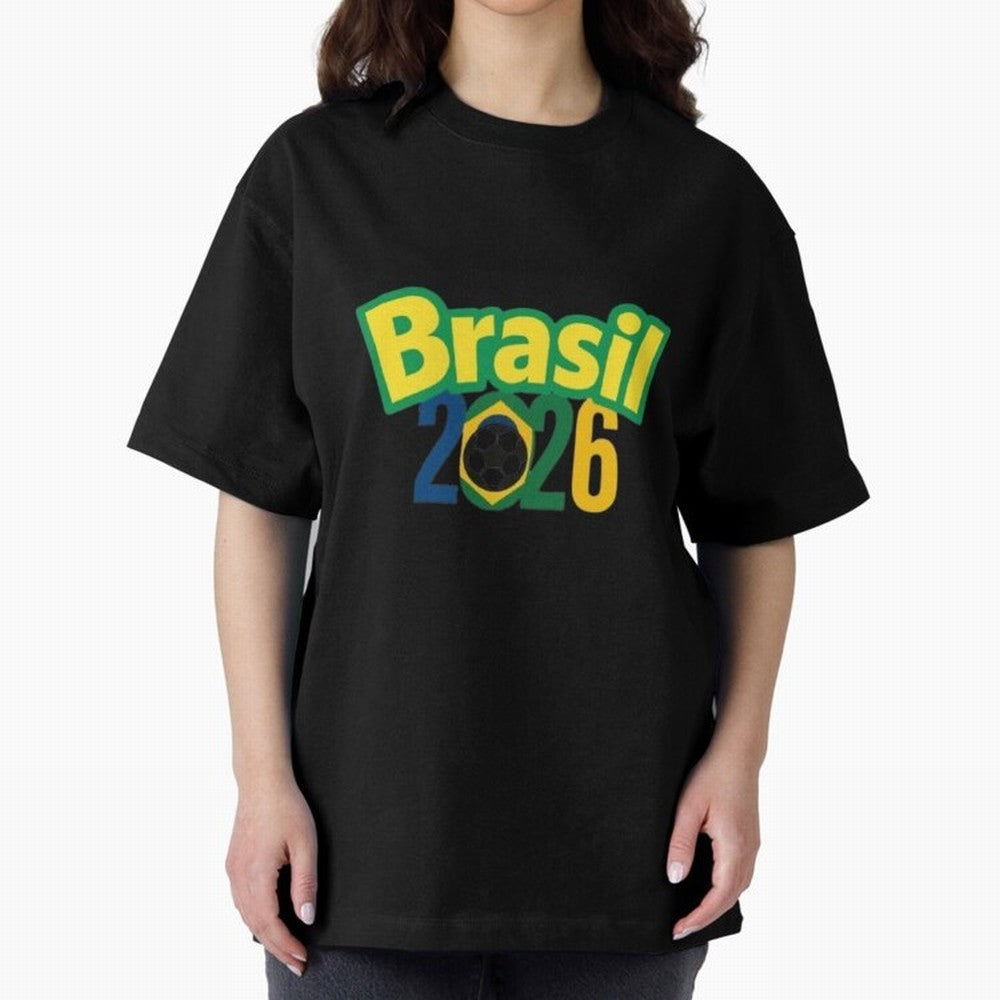 Brasil 2026 Football Mission - Road to Next World Cup T-Shirt Oversized T-Shirt Enjoy the Biggest Football Party of the FIFA World Cup 2026 Journey through Neymar Highlights, Argentina Pride, Match Day Excitement, Supporter Culture, Golden Goals