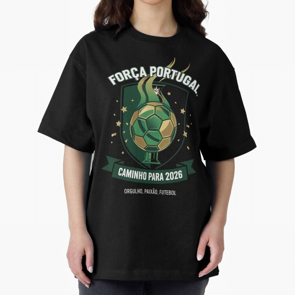 Portugal World Cup 2026 Fan Art Oversized T-Shirt Carry the Colors and Pride of Match Day Hype around FIFA World Cup 2026 USA Canada Mexico, Neymar, Haaland and Cristiano Ronaldo, England, Stadium Memories, Football Loyalty, International Chants