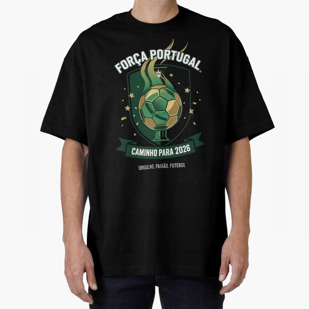 Portugal World Cup 2026 Fan Art Oversized T-Shirt Carry the Colors and Pride of Match Day Hype around FIFA World Cup 2026 USA Canada Mexico, Neymar, Haaland and Cristiano Ronaldo, England, Stadium Memories, Football Loyalty, International Chants