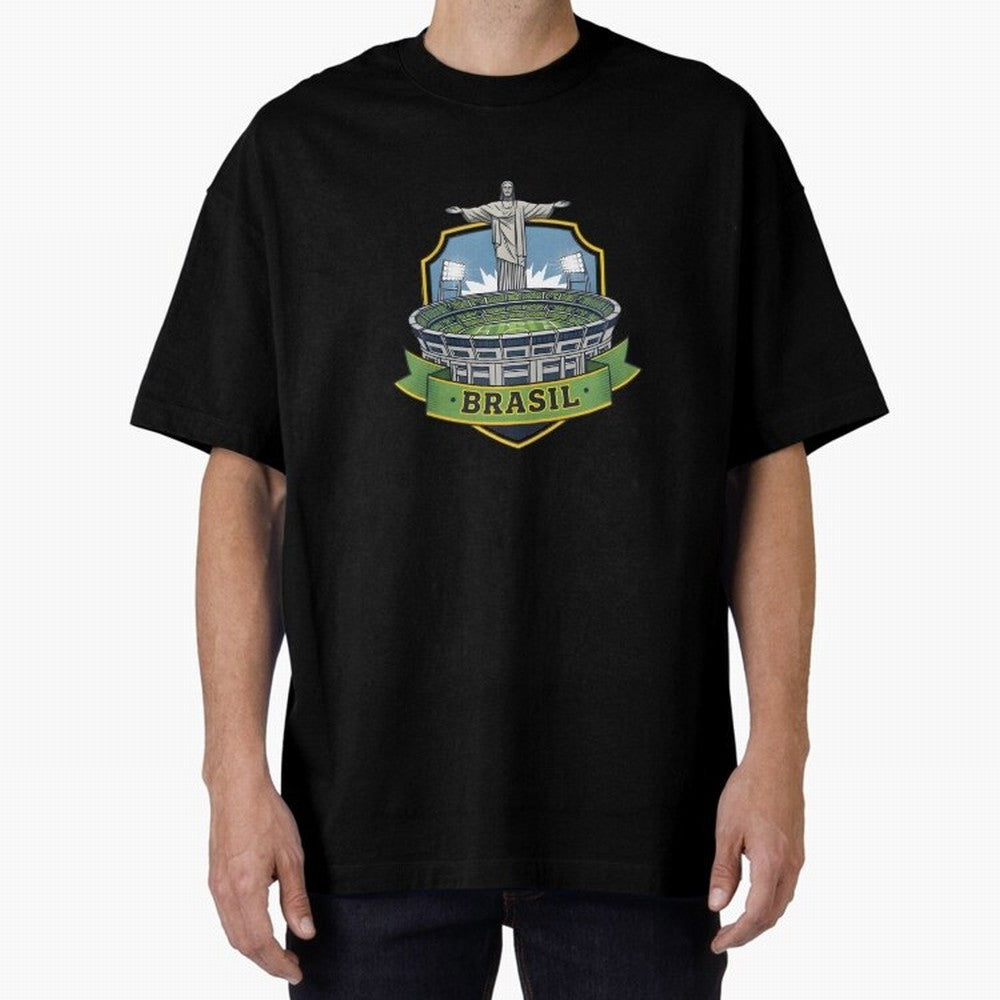 Brazil - World Cup 2026 Oversized T-Shirt Stand with FIFA World Cup 2026 USA Canada Mexico for Fans of CR7 and Argentina, France and Brazil, Bringing Match Day Excitement, Supporter Culture, Golden Goals and Global Football Passion; Built for