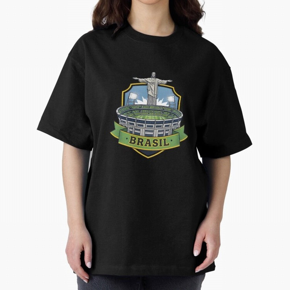 Brazil - World Cup 2026 Oversized T-Shirt Stand with FIFA World Cup 2026 USA Canada Mexico for Fans of CR7 and Argentina, France and Brazil, Bringing Match Day Excitement, Supporter Culture, Golden Goals and Global Football Passion; Built for