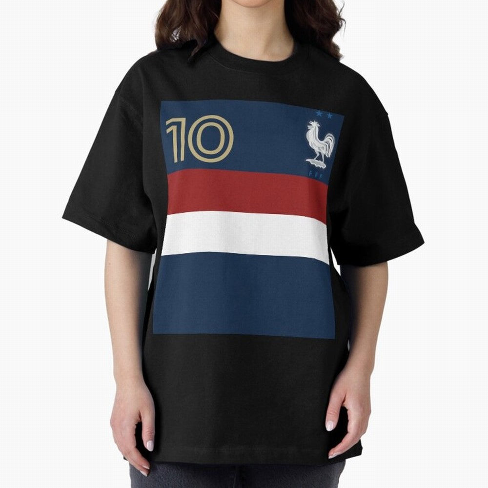 France | 2026 World Cup Fan Apparel Oversized T-Shirt Capture Global Football Passion for FIFA World Cup 2026, Made for Mbappe and Neymar, Spain, Tournament Hype, Historic Matchups, Family Viewing Parties and Global Sports Pride; Great for
