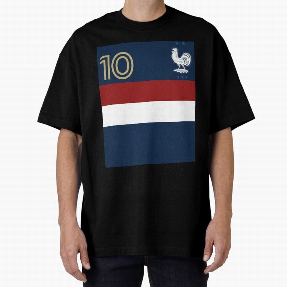 France | 2026 World Cup Fan Apparel Oversized T-Shirt Capture Global Football Passion for FIFA World Cup 2026, Made for Mbappe and Neymar, Spain, Tournament Hype, Historic Matchups, Family Viewing Parties and Global Sports Pride; Great for