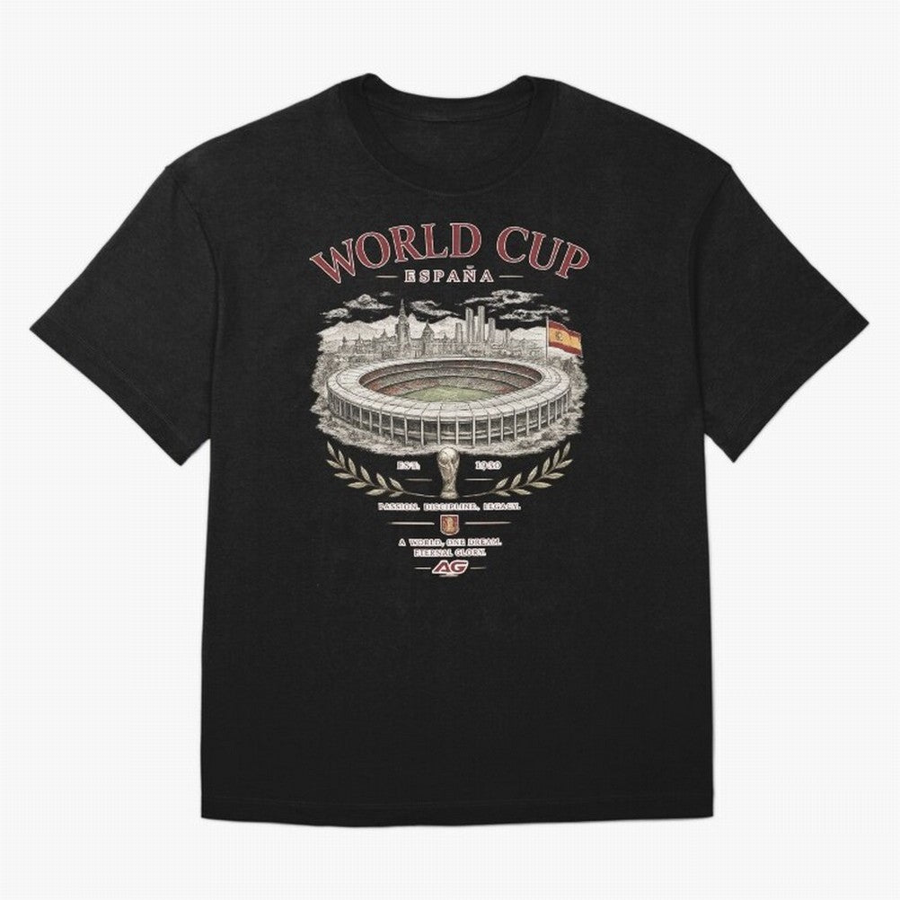 Spain World Cup Vintage Streetwear Oversized T-Shirt Discover FIFA World Cup 2026 Group Stage for Fans of Cristiano Ronaldo and Portugal, Bringing Worldwide Fan Energy, Dramatic Goals, Stadium Lights and Championship Celebrations; Made for
