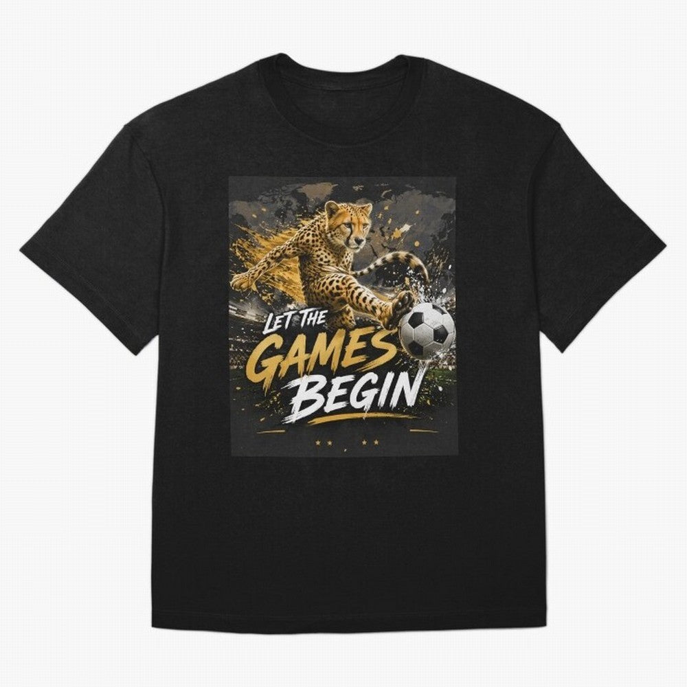 Let The Games Begin-World Cup Soccer @026 Oversized T-Shirt Represent FIFA World Cup 2026 Group Stage for Fans of Messi, CR7 and Mbappe and Spain, Bringing Tournament Hype, Historic Matchups, Family Viewing Parties and Global Sports Pride; Ideal