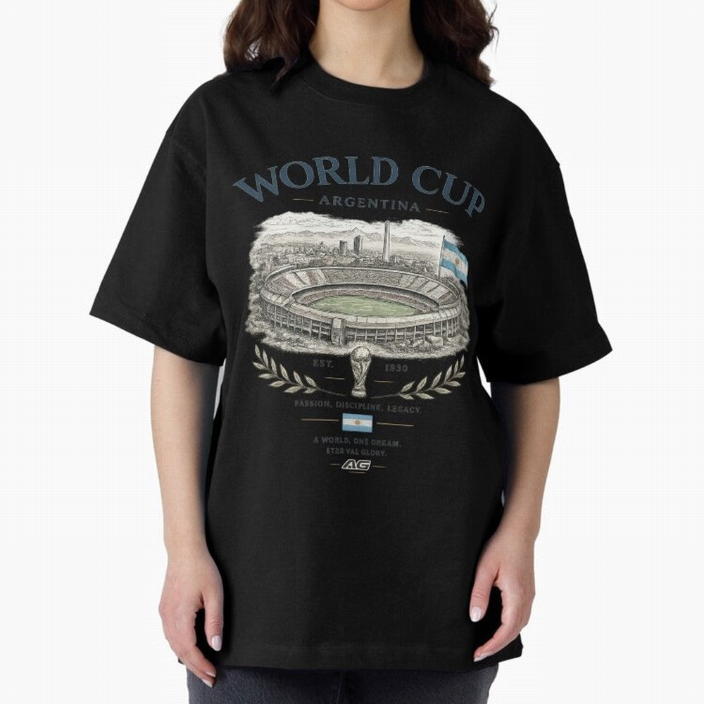 Argentina World Cup Vintage Streetwear Oversized T-Shirt Showcase FIFA World Cup 2026 Group Stage for Fans of Mbappe and Neymar and Brazil, Bringing Football History, Final Match Energy, Crowd Noise and Once in a Lifetime Moments; Made for Die Hard