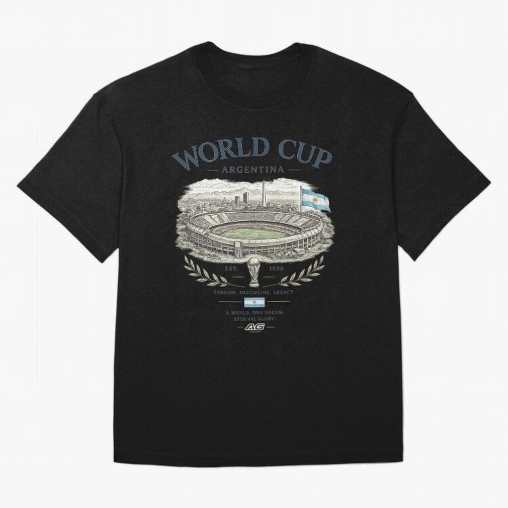 Argentina World Cup Vintage Streetwear Oversized T-Shirt Showcase FIFA World Cup 2026 Group Stage for Fans of Mbappe and Neymar and Brazil, Bringing Football History, Final Match Energy, Crowd Noise and Once in a Lifetime Moments; Made for Die Hard