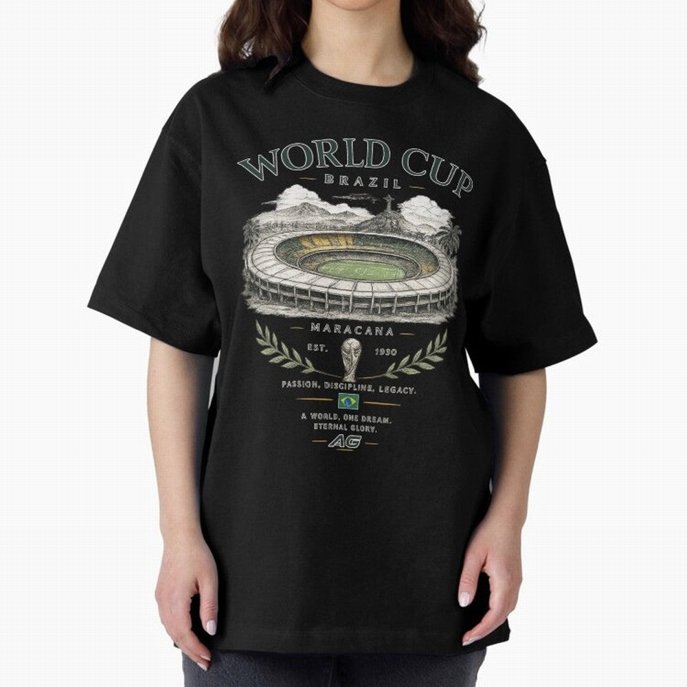 Brazil World Cup Maracana Streetwear Oversized T-Shirt Show Your Love for Global Football Passion for FIFA World Cup 2026 Group Stage, Made for Cristiano Ronaldo, France and Portugal, Soccer Culture, Superstar Moments, National Team Dreams and