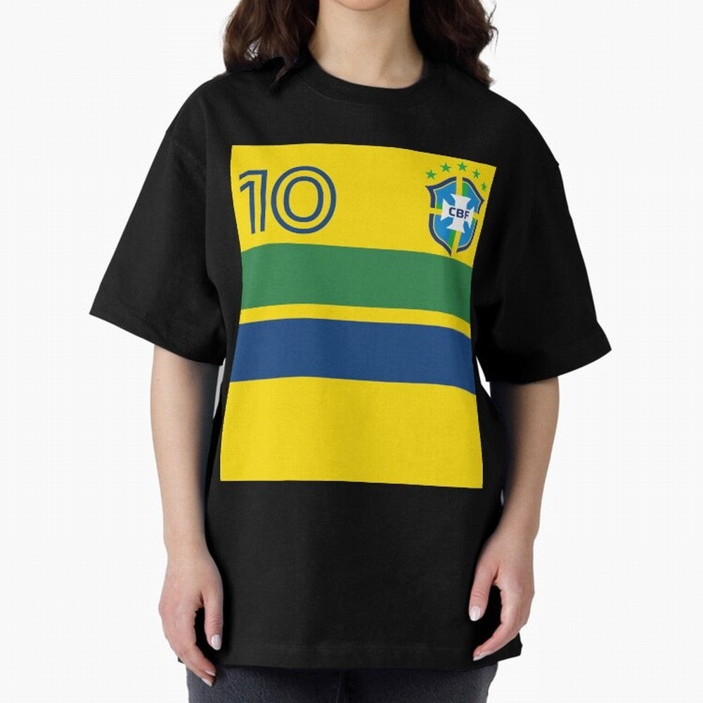 Brazil | 2026 World Cup Fan Apparel Oversized T-Shirt Elevate Match Day Hype around FIFA World Cup 2026 Group Stage, CR7 and Messi, Argentina, France and Brazil, Sports Nostalgia, International Competition, Famous Players and Unforgettable