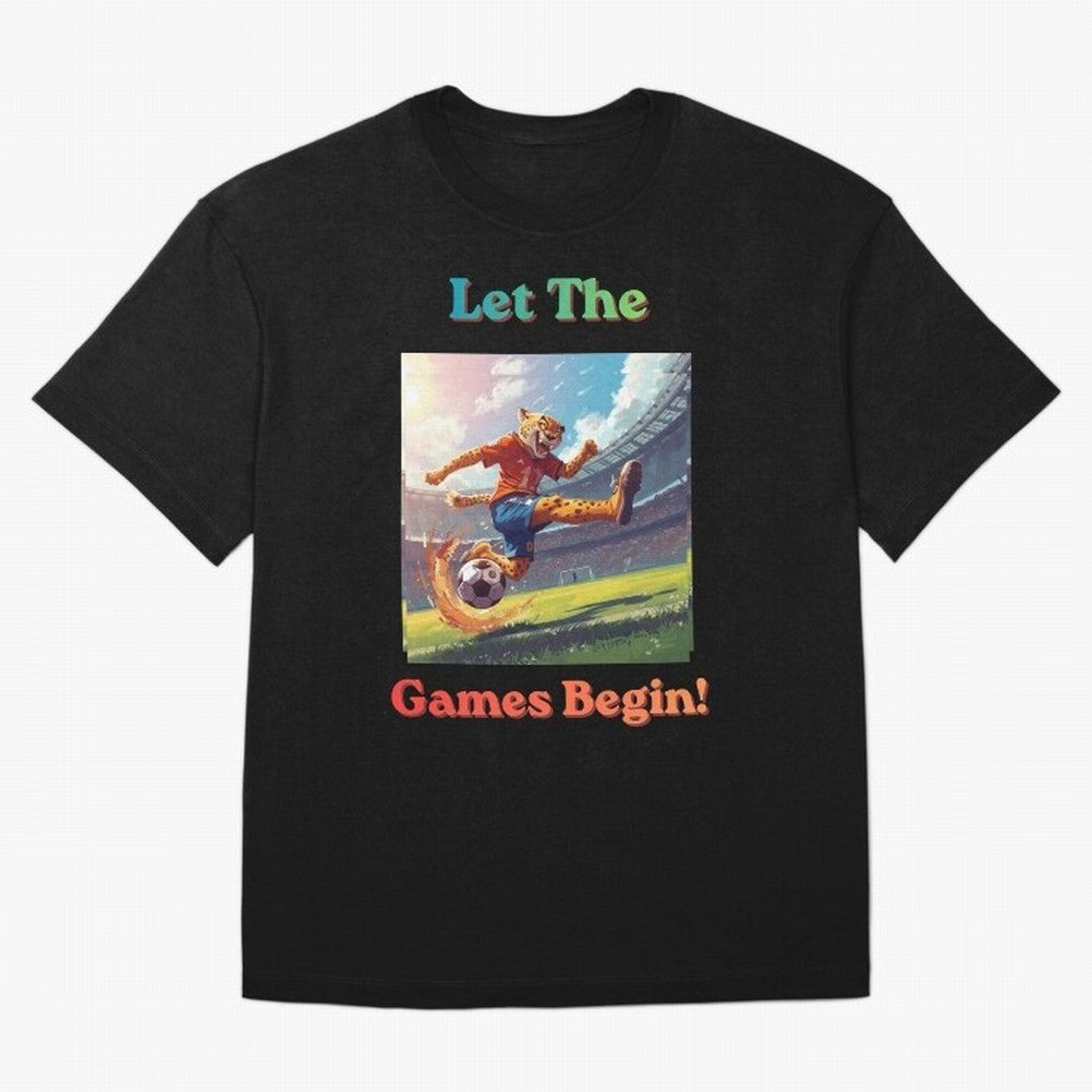 Let The Games Begin ¨C World Cup Soccer 2026 Oversized T-Shirt Feel the Heartbeat of Match Day Hype around FIFA World Cup 2026 USA Canada Mexico, Messi, CR7 and Mbappe, France, Vintage Soccer Flavor, Modern Football Stars, National Flags and Final