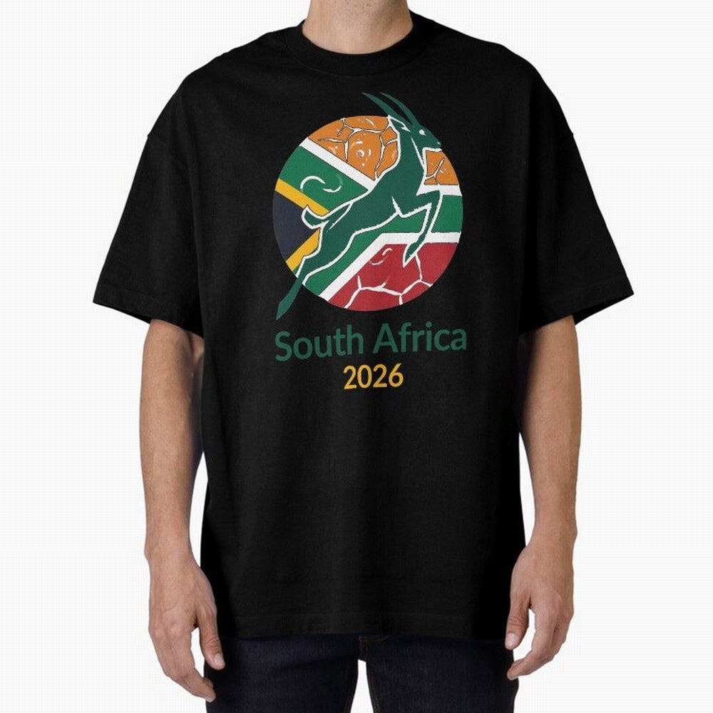 South Africa 2026 Oversized T-Shirt Make Your Look Match Match Day Hype around FIFA World Cup 2026 USA Canada Mexico, Neymar, England, Football Festival Excitement, Trophy Ambitions, Country Rivalries and Star Player Buzz; Made for Collectors Who