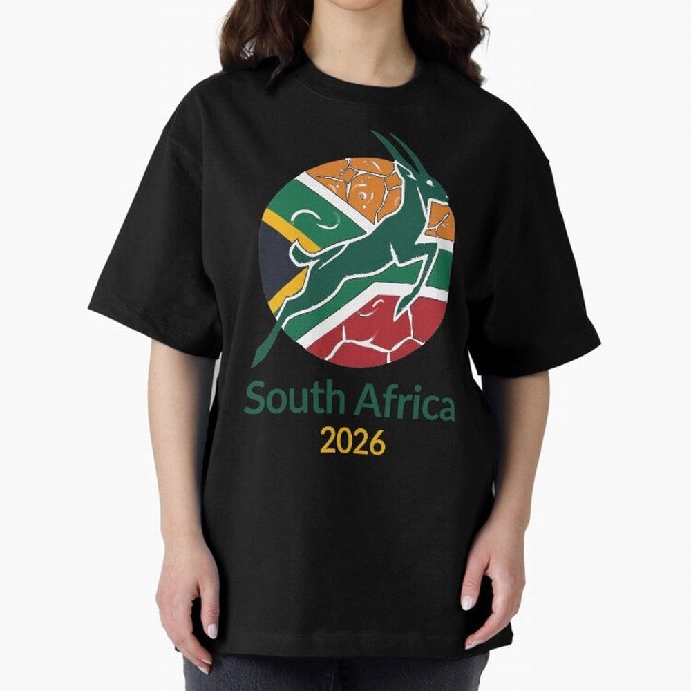 South Africa 2026 Oversized T-Shirt Make Your Look Match Match Day Hype around FIFA World Cup 2026 USA Canada Mexico, Neymar, England, Football Festival Excitement, Trophy Ambitions, Country Rivalries and Star Player Buzz; Made for Collectors Who