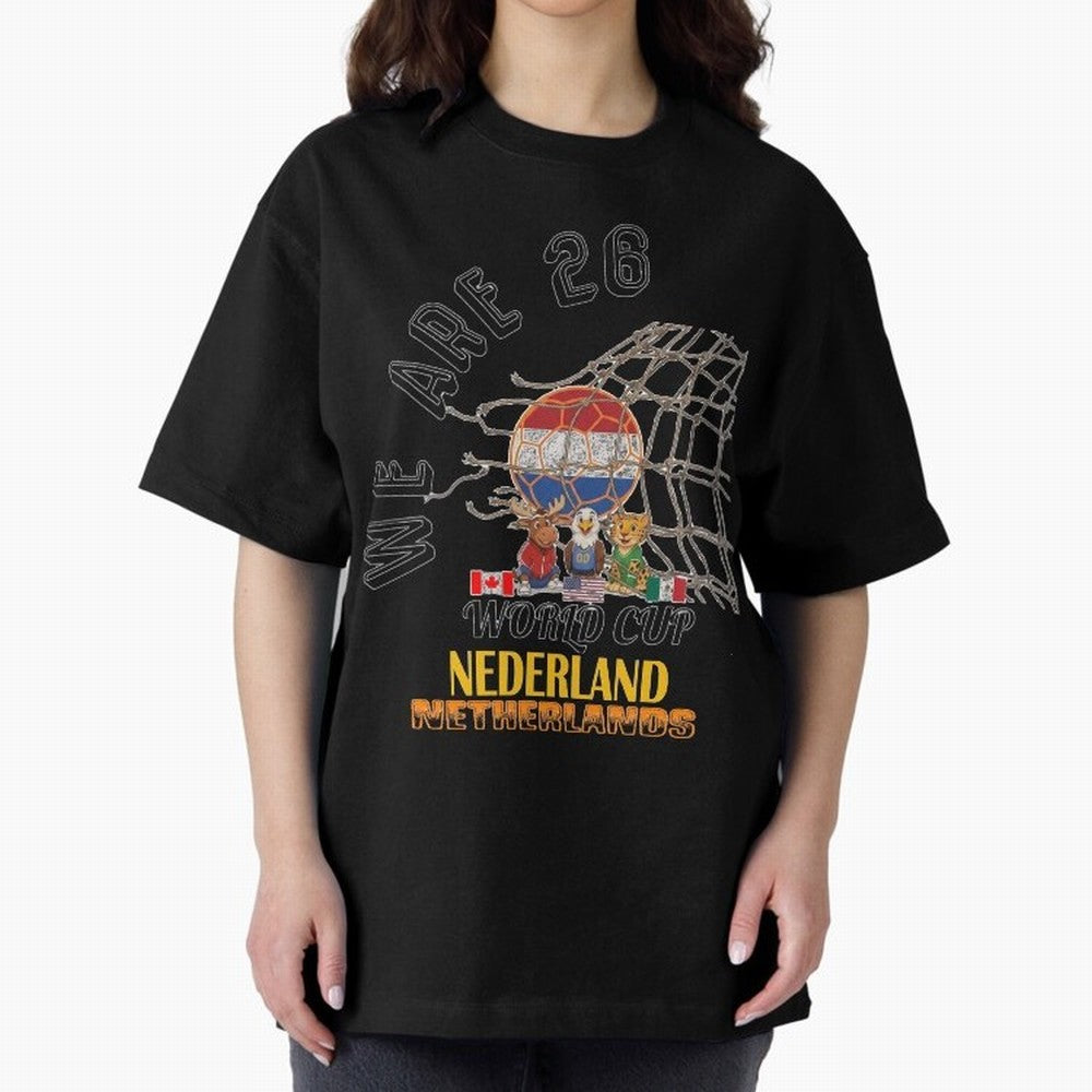 World cup 26 - Netherlands Oversized T-Shirt Enjoy the FIFA World Cup 2026 USA Canada Mexico Journey through CR7 Highlights, Argentina Pride, Worldwide Fan Energy, Dramatic Goals, Stadium Lights and Championship Celebrations; Great for Watch