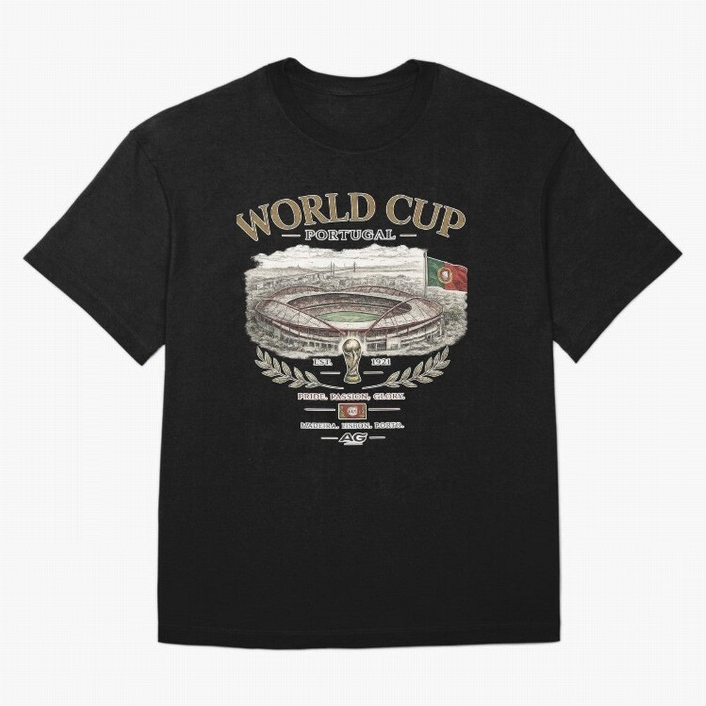 Portugal World Cup Estadio Da Luz Oversized T-Shirt Back the Journey through FIFA World Cup 2026 for Fans of Messi, CR7 and Mbappe and Germany, Bringing Game Day Rituals, Football Legends, Country Pride and the Road to the Final; Created for Match