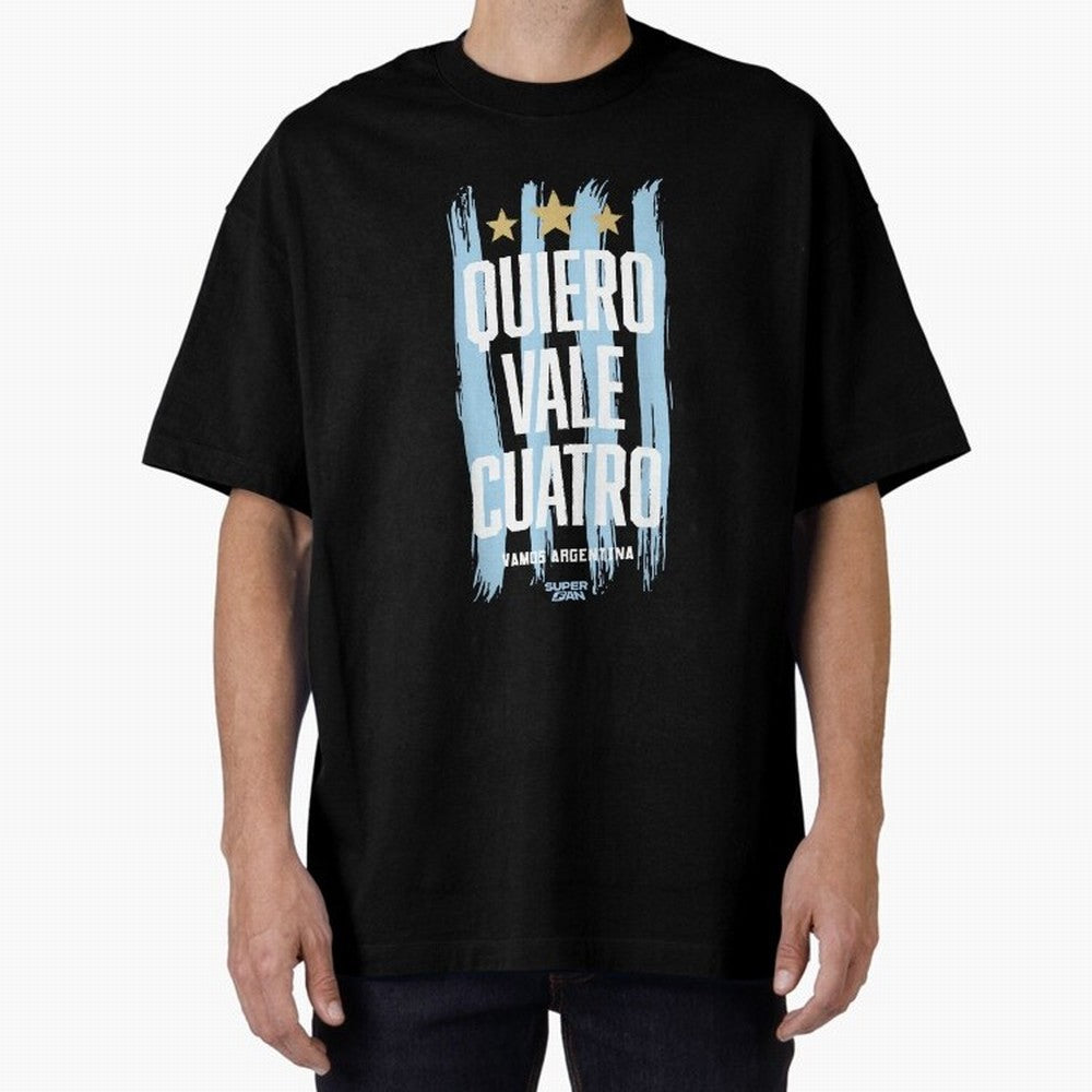 Argentinian Soccer Fan World Cup 2026 Oversized T-Shirt Feel International Energy from Global Football Passion for FIFA World Cup 2026, Featuring Haaland and Mbappe, Portugal, Spain and Germany, Championship Spirit, Famous Goals, Roaring Crowds and