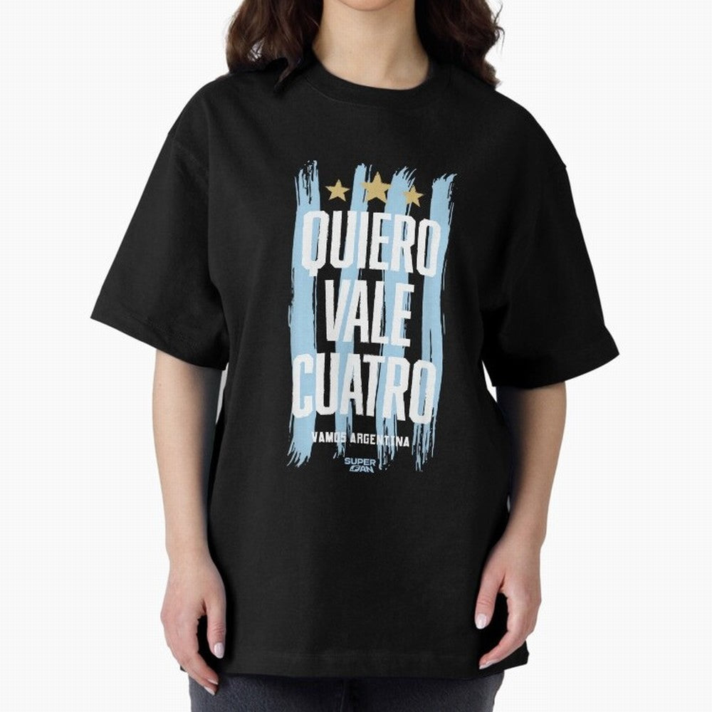 Argentinian Soccer Fan World Cup 2026 Oversized T-Shirt Feel International Energy from Global Football Passion for FIFA World Cup 2026, Featuring Haaland and Mbappe, Portugal, Spain and Germany, Championship Spirit, Famous Goals, Roaring Crowds and
