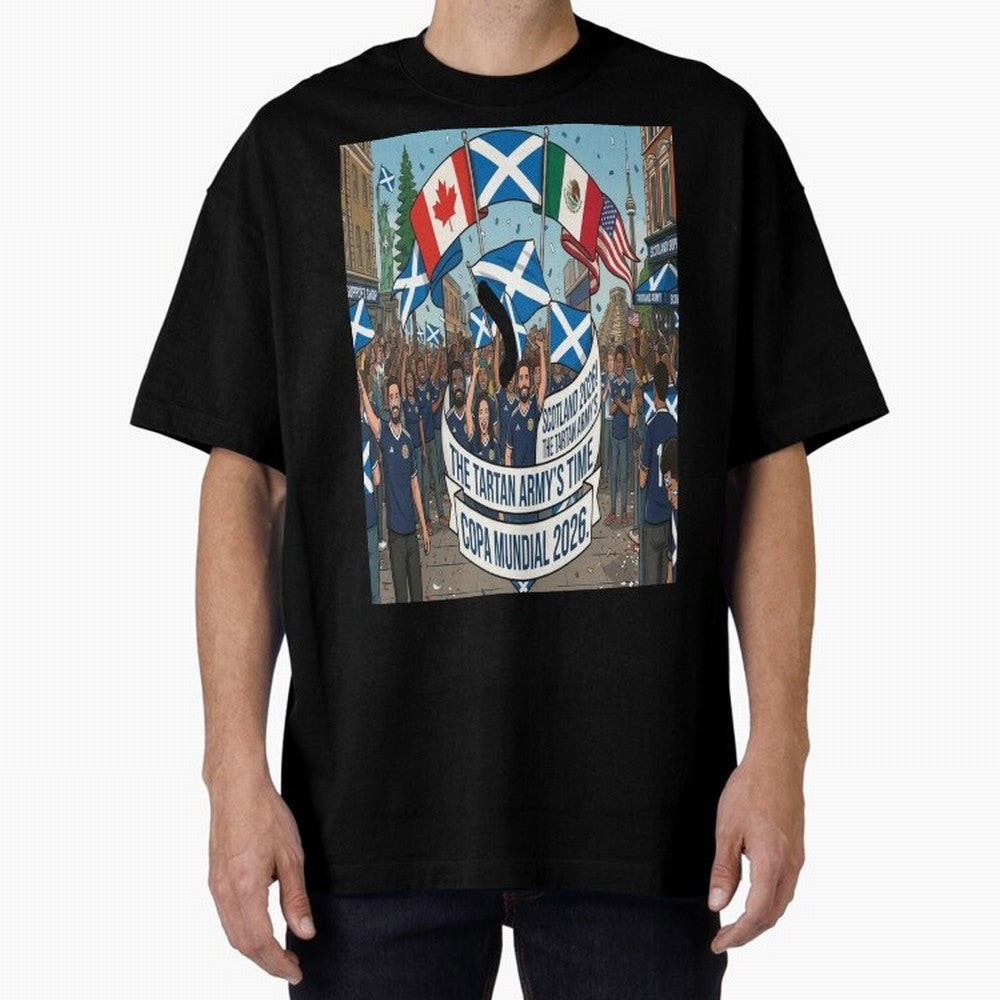 Scotland World Cup 2026 Oversized T-Shirt Bring a Vintage Feel to Match Day Hype around FIFA World Cup 2026 Group Stage, Messi and Cristiano Ronaldo, Netherlands, Football Festival Excitement, Trophy Ambitions, Country Rivalries and Star Player