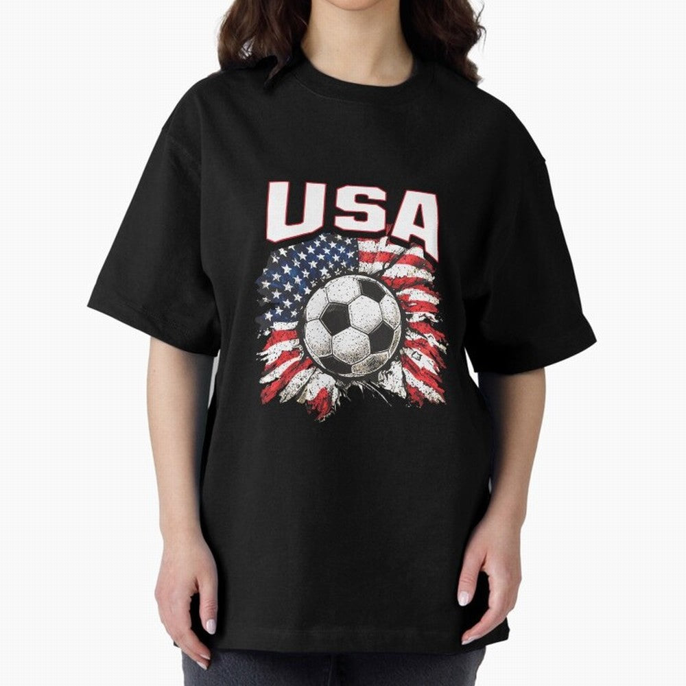 2026 Cup Flag Soccer Pride Fun Family USA Oversized T-Shirt Capture FIFA World Cup 2026 Group Stage Connected to Neymar, Argentina, France and Brazil Energy, Worldwide Fan Energy, Dramatic Goals, Stadium Lights and Championship Celebrations; Ideal