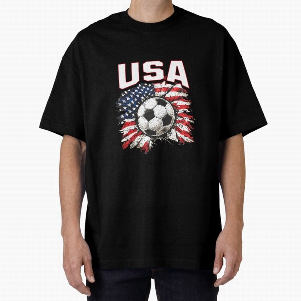 2026 Cup Flag Soccer Pride Fun Family USA Oversized T-Shirt Capture FIFA World Cup 2026 Group Stage Connected to Neymar, Argentina, France and Brazil Energy, Worldwide Fan Energy, Dramatic Goals, Stadium Lights and Championship Celebrations; Ideal
