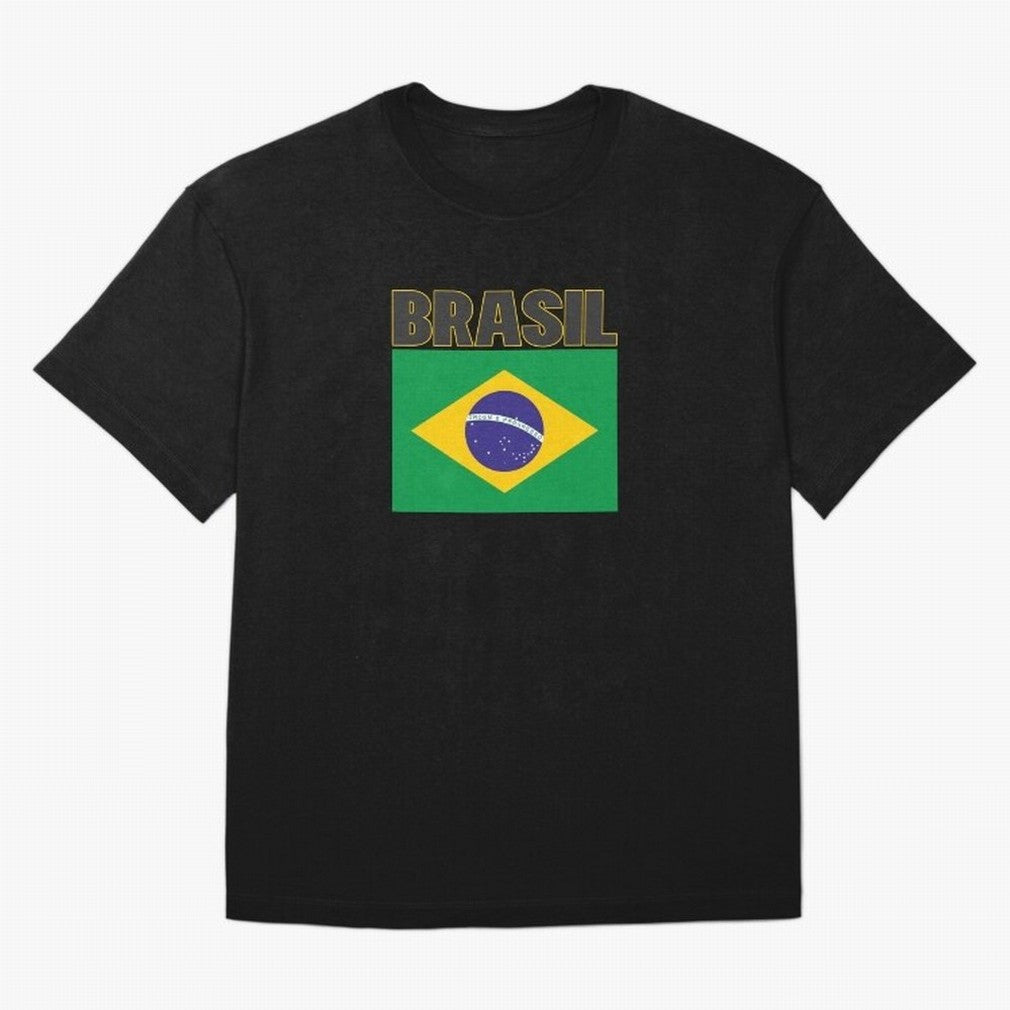 Brasil Flag Oversized T-Shirt Spotlight the FIFA World Cup 2026 Journey through Messi, CR7 and Mbappe Highlights, England, France and Netherlands Pride, Football Passion, Legendary Performances, Festival Vibes and Supporter Community; Great for