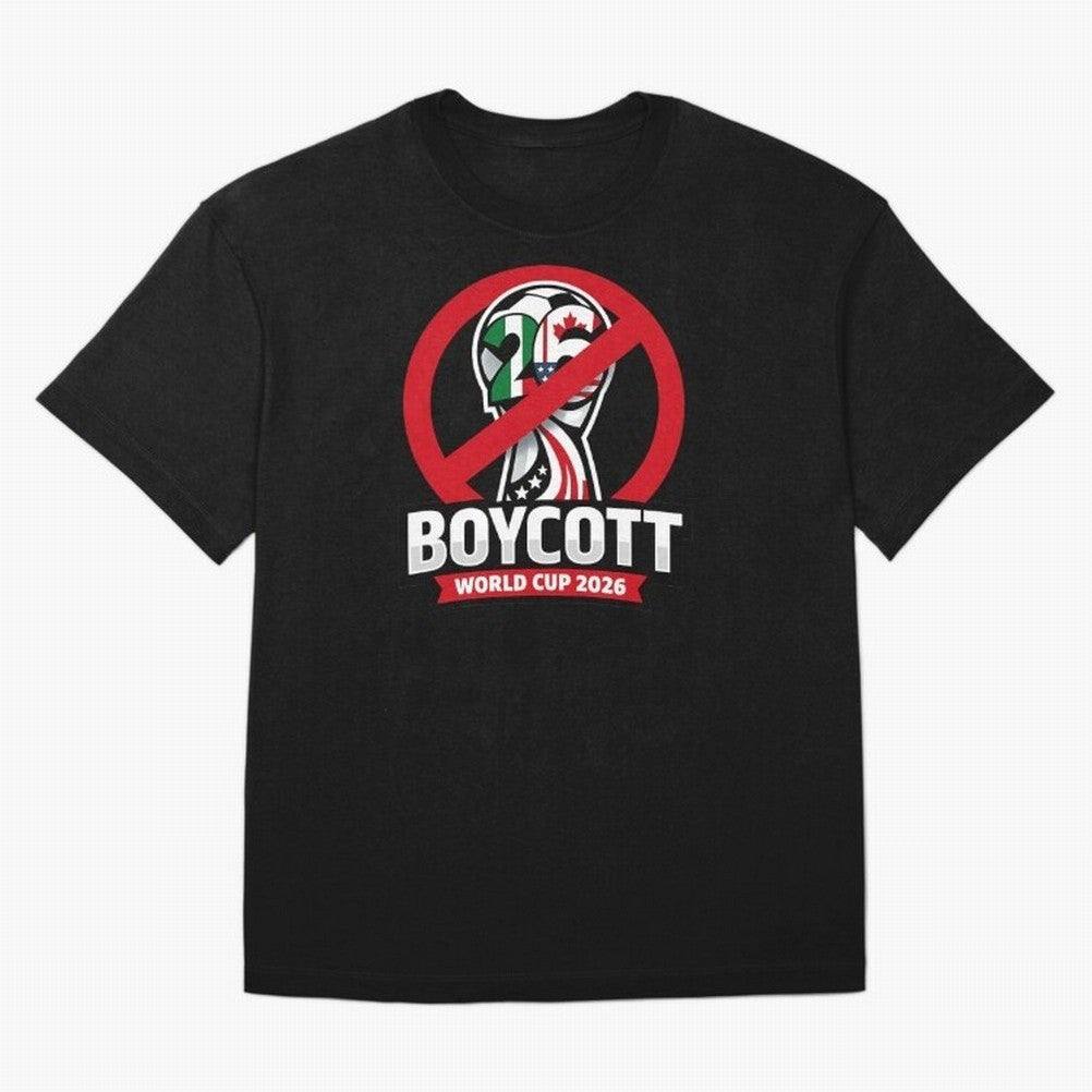 Boycott 2026 World Cup Oversized T-Shirt Celebrate Classic Football Spirit in Global Football Passion for FIFA World Cup 2026 USA Canada Mexico, Centered on Messi, Neymar and Mbappe, Portugal, Spain and Germany, Championship Spirit, Famous Goals,