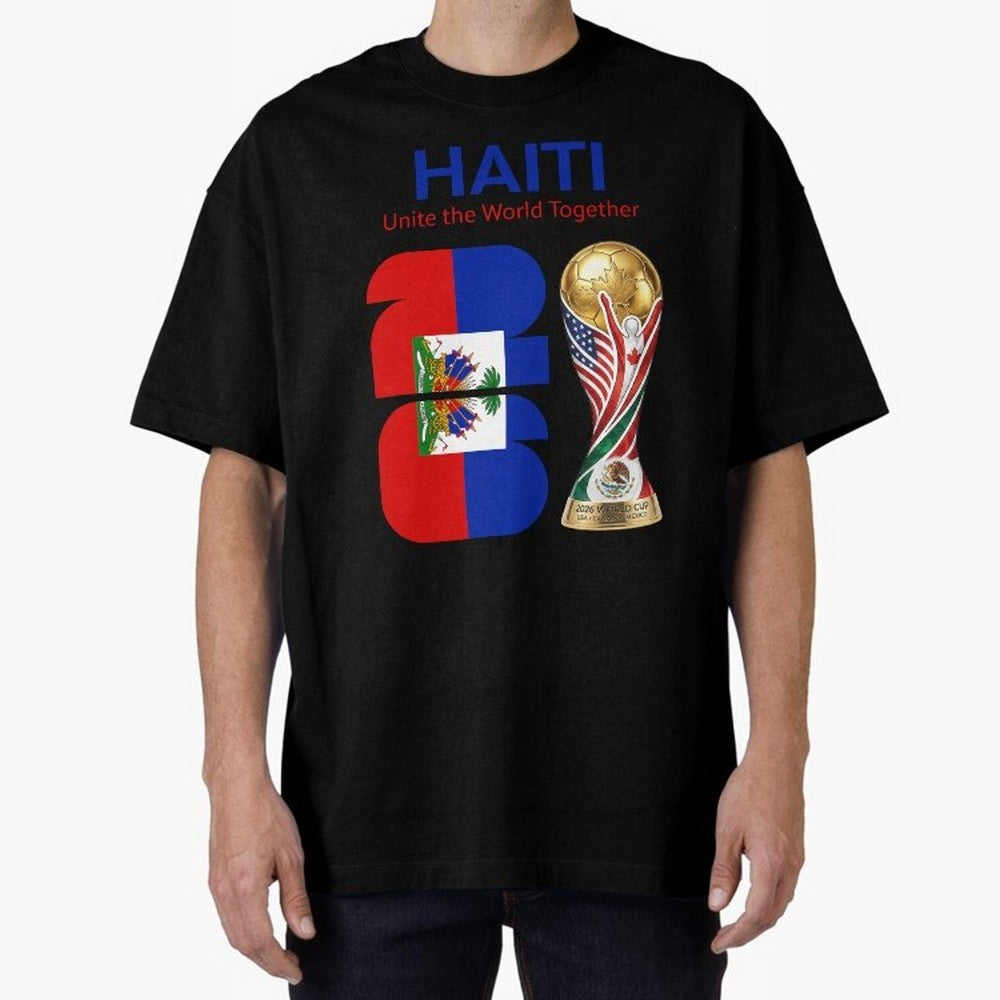 World Cup 2026, IMG 024, HAITI 014 Oversized T-Shirt Join the Countdown to FIFA World Cup 2026 for Fans of Neymar, Haaland and Cristiano Ronaldo and Portugal, Spain and Germany, Bringing Classic Soccer Heritage, Championship Pressure, Fan Loyalty