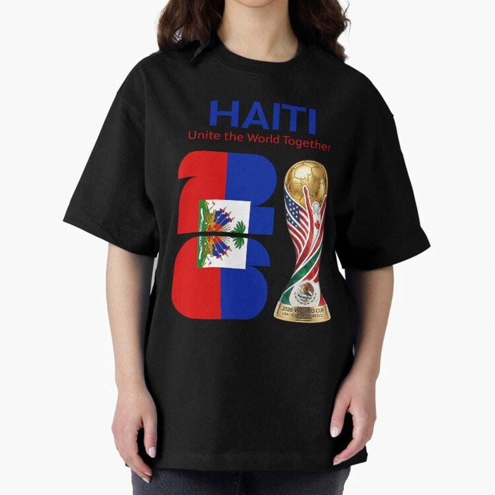 World Cup 2026, IMG 024, HAITI 014 Oversized T-Shirt Join the Countdown to FIFA World Cup 2026 for Fans of Neymar, Haaland and Cristiano Ronaldo and Portugal, Spain and Germany, Bringing Classic Soccer Heritage, Championship Pressure, Fan Loyalty