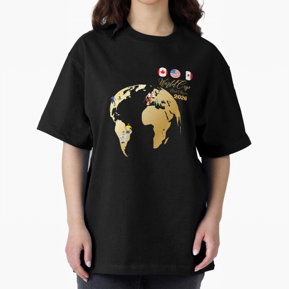 World Cup 2026 T-Shirt_70890629 Oversized T-Shirt Support Iconic Players in Global Football Passion for FIFA World Cup 2026 Group Stage, Capturing Neymar, Haaland and Cristiano Ronaldo, Netherlands, Global Supporter Spirit, Legendary Goals,