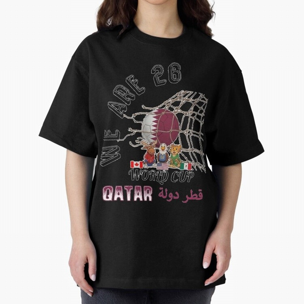 World cup 26 - Qatar Oversized T-Shirt Make Game Day About FIFA World Cup 2026 Group Stage Spirit, with Argentina, France and Brazil, CR7 and Messi, Worldwide Fan Energy, Dramatic Goals, Stadium Lights and Championship Celebrations; Ideal for