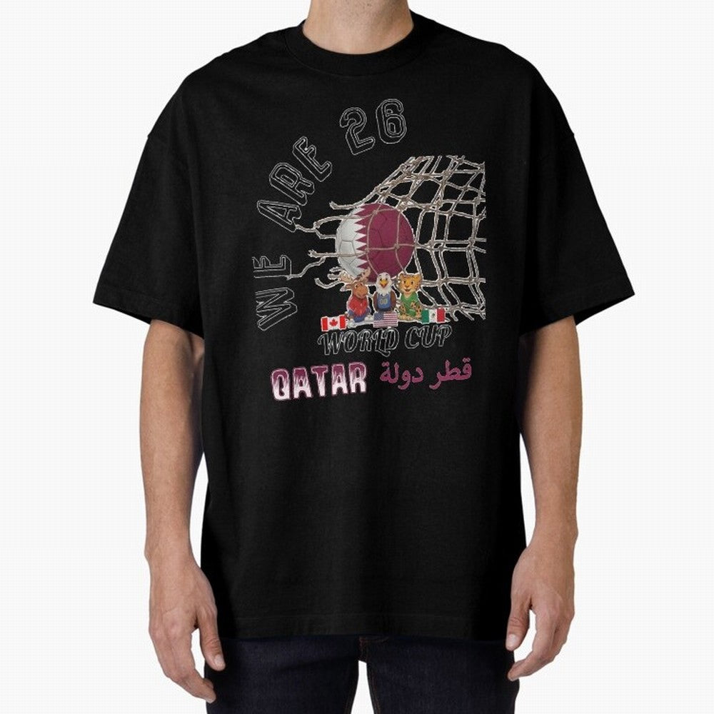 World cup 26 - Qatar Oversized T-Shirt Make Game Day About FIFA World Cup 2026 Group Stage Spirit, with Argentina, France and Brazil, CR7 and Messi, Worldwide Fan Energy, Dramatic Goals, Stadium Lights and Championship Celebrations; Ideal for