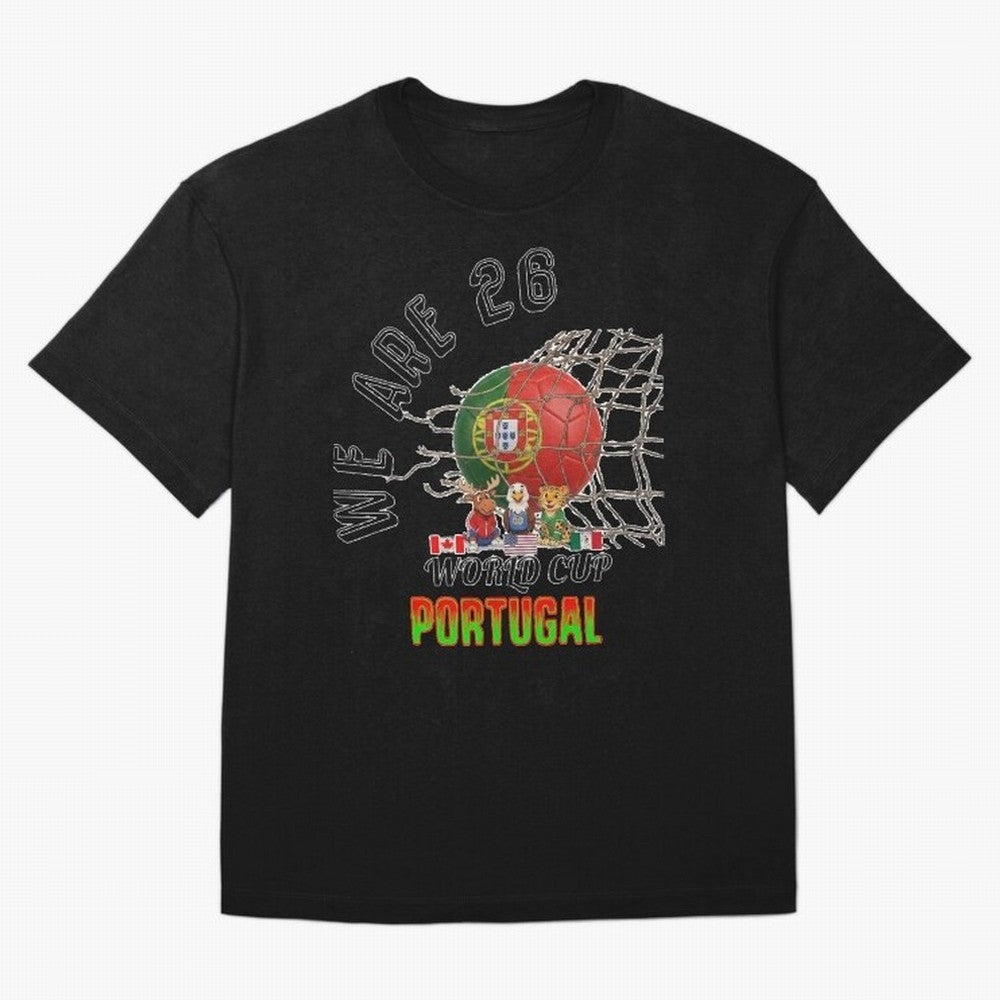 World cup 26 - Portugal Oversized T-Shirt Step into FIFA World Cup 2026 Group Stage for Fans of CR7 and Messi and Brazil, Bringing Fan Favorite Moments, National Team Passion, Big Match Drama and Soccer History; Ideal for Passionate Fans Who Love