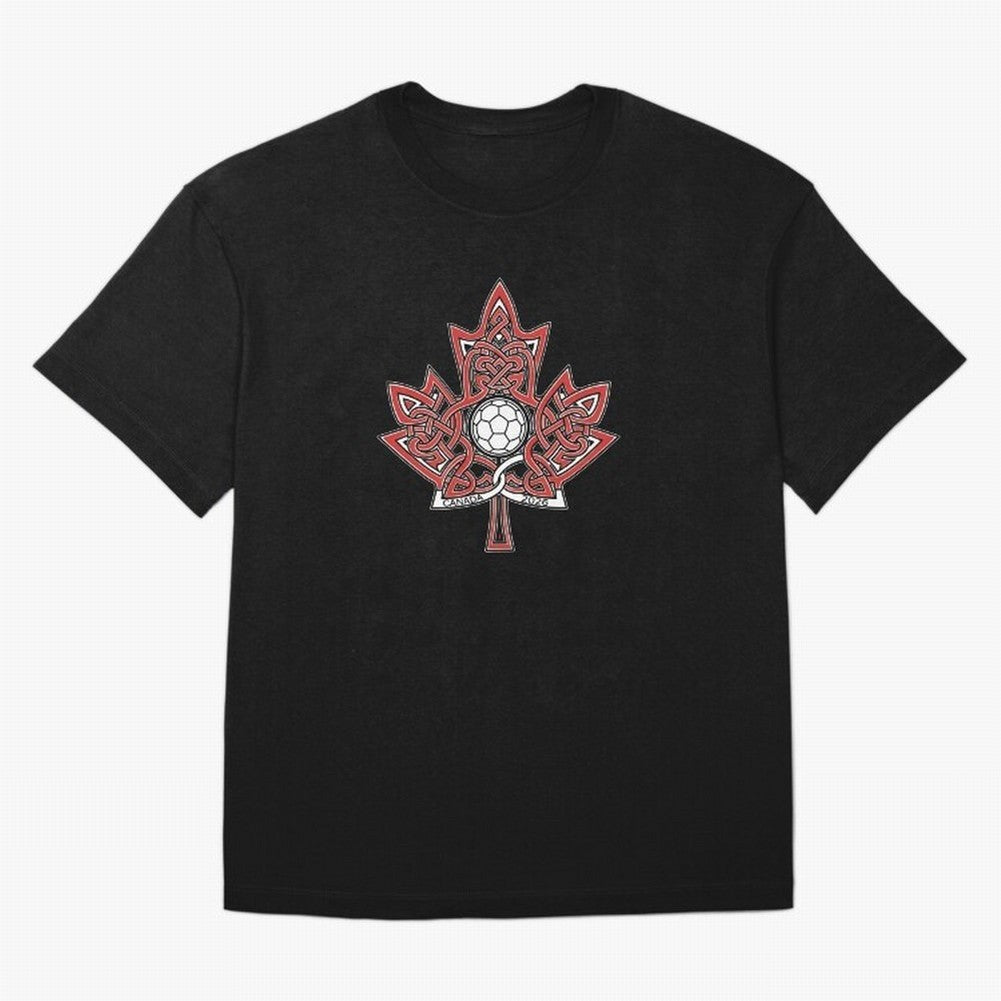 Interwoven Maple Leaf Canada Soccer 2026 T-Shirt_83135197 Oversized T-Shirt Represent the Passion of Global Football Passion for FIFA World Cup 2026 USA Canada Mexico, Highlighting Neymar, Brazil, Goal Celebration Energy, Supporter Heritage,