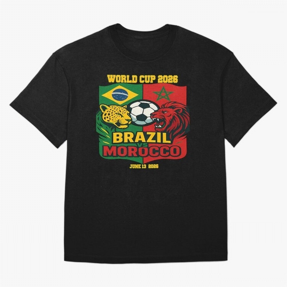 Brazil Vs Morocco June 13 2026 World Cup Soccer We Are Morocco Oversized T-Shirt Step into Match Day Hype around FIFA World Cup 2026 Group Stage, Cristiano Ronaldo, Haaland and CR7, Netherlands, Football History, Final Match Energy, Crowd Noise and