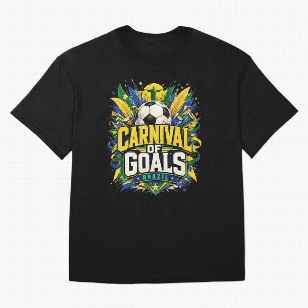 Carnival of Goals Brazil World Cup 2026 tshirt Oversized T-Shirt Follow Every Goal of FIFA World Cup 2026 Group Stage for Fans of Haaland and Mbappe and Brazil, Portugal and Argentina, Bringing Goal Celebration Energy, Supporter Heritage, Football
