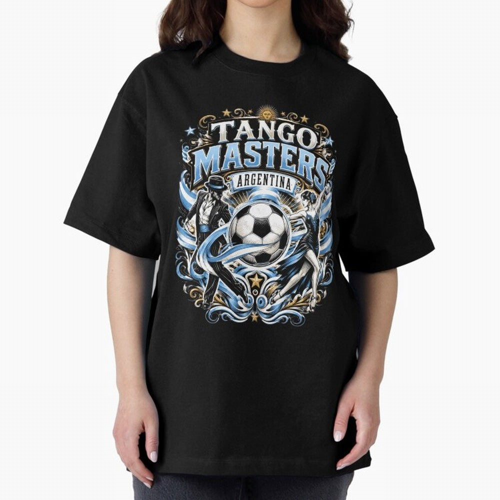 Tango Masters Argentina World Cup 2026 Oversized T-Shirt Celebrate the Magic of FIFA World Cup 2026 USA Canada Mexico Centered on Messi, France Energy, Match Day Excitement, Supporter Culture, Golden Goals and Global Football Passion; Perfect for