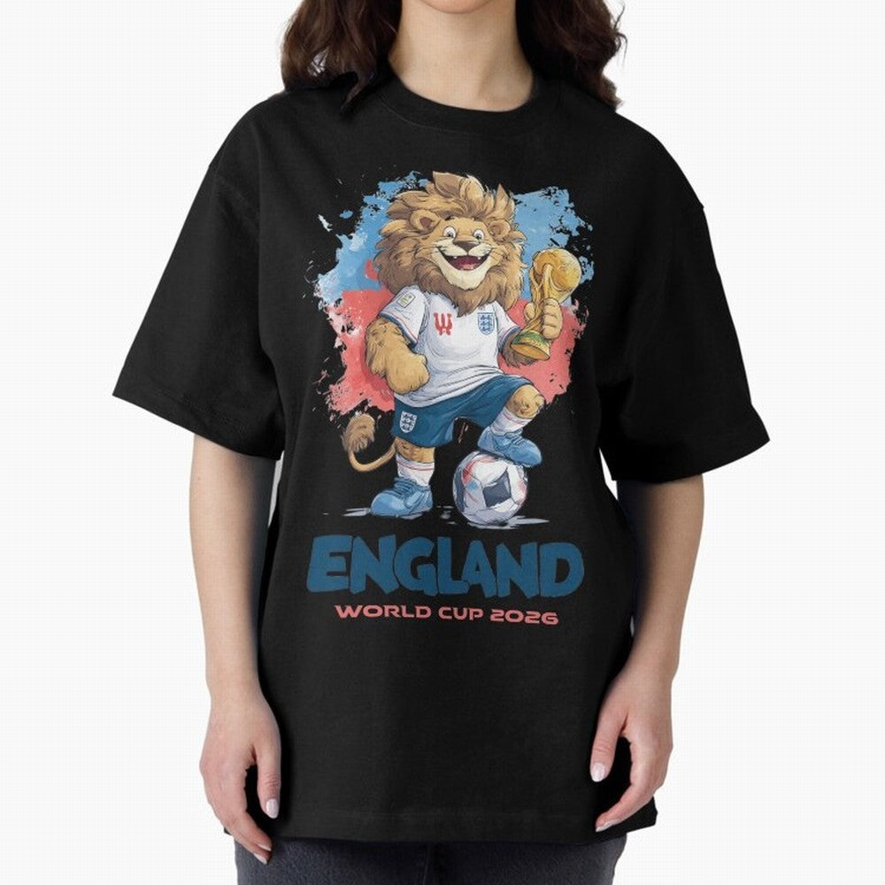 England - World Cup 2026 Oversized T-Shirt Stand Proud for the FIFA World Cup 2026 USA Canada Mexico Journey through Messi and Cristiano Ronaldo Highlights, England and Germany Pride, Football Passion, Legendary Performances, Festival Vibes and