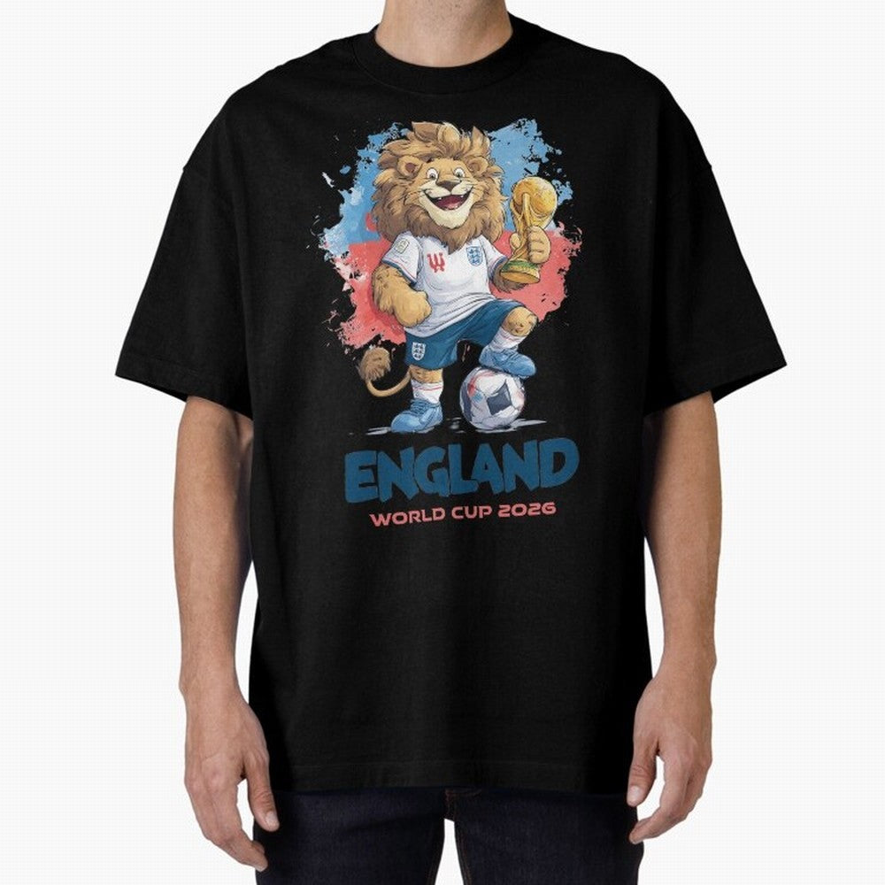 England - World Cup 2026 Oversized T-Shirt Stand Proud for the FIFA World Cup 2026 USA Canada Mexico Journey through Messi and Cristiano Ronaldo Highlights, England and Germany Pride, Football Passion, Legendary Performances, Festival Vibes and