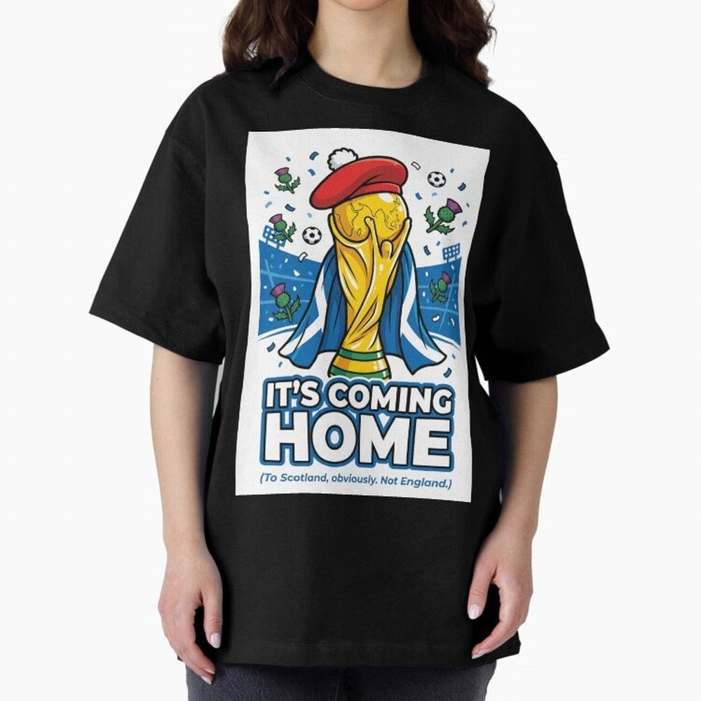 It's Coming Home Oversized T-Shirt Join the Countdown to the FIFA World Cup 2026 Journey through Mbappe and Neymar Highlights, France and Portugal Pride, Sports Nostalgia, International Competition, Famous Players and Unforgettable Victories;