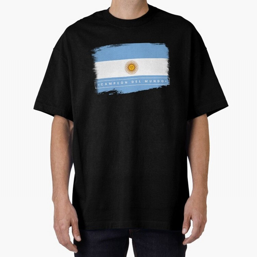 Argentina Campe¨®n del Mundo Oversized T-Shirt Support Your Favorite Stars during Global Football Passion for FIFA World Cup 2026 USA Canada Mexico, Driven by Messi, Neymar and Mbappe, Brazil, Match Day Excitement, Supporter Culture, Golden Goals