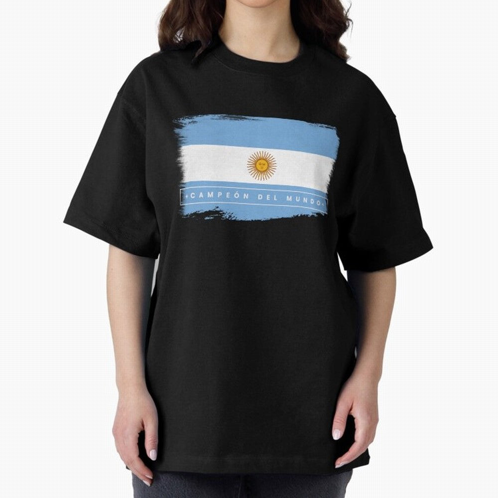Argentina Campe¨®n del Mundo Oversized T-Shirt Support Your Favorite Stars during Global Football Passion for FIFA World Cup 2026 USA Canada Mexico, Driven by Messi, Neymar and Mbappe, Brazil, Match Day Excitement, Supporter Culture, Golden Goals