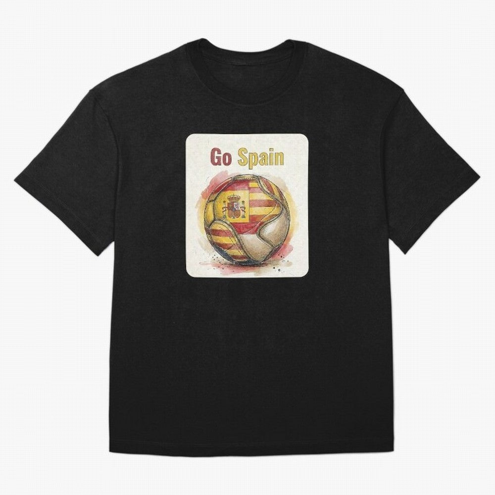 Go Spain Soccer Ball Flag | Canadian Football Fan Graphic Tee Oversized T-Shirt Feel FIFA World Cup 2026 for Fans of Haaland and Mbappe and England, France and Netherlands, Bringing Match Day Excitement, Supporter Culture, Golden Goals and Global