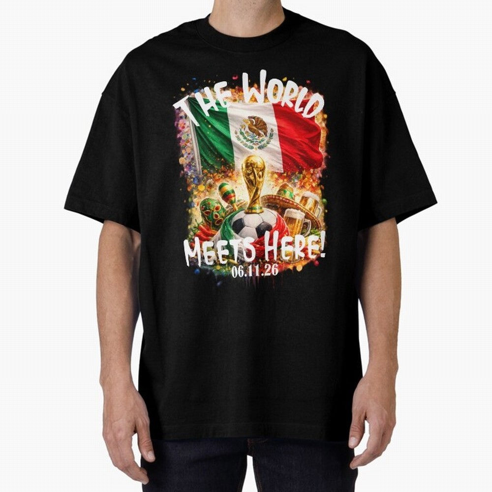 2026 World Cup Oversized T-Shirt Keep the Match Day Mood of FIFA World Cup 2026 Group Stage for Fans of Messi and France, Bringing Sports Nostalgia, International Competition, Famous Players and Unforgettable Victories; Created for Match Day