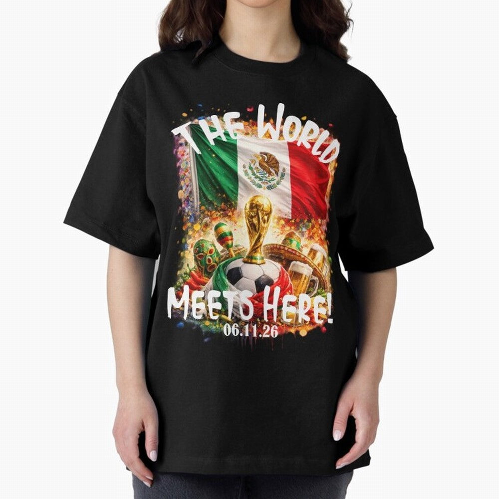 2026 World Cup Oversized T-Shirt Keep the Match Day Mood of FIFA World Cup 2026 Group Stage for Fans of Messi and France, Bringing Sports Nostalgia, International Competition, Famous Players and Unforgettable Victories; Created for Match Day