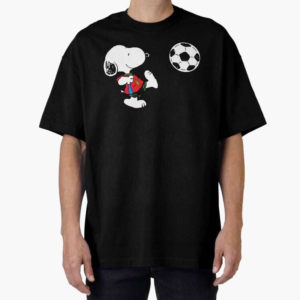 SNOOPY Football - FIFA World Cup 2026 Oversized T-Shirt Show Love for Legendary Goals in FIFA World Cup 2026 USA Canada Mexico for Fans of Haaland and Mbappe and Spain and Netherlands, Bringing Global Supporter Spirit, Legendary Goals, National