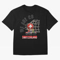 World cup 26 - Switzerland Oversized T-Shirt Follow the Road to FIFA World Cup 2026 USA Canada Mexico Spirit, with Brazil, Mbappe, Football Passion, Legendary Performances, Festival Vibes and Supporter Community; Great for Watch Parties, Sports
