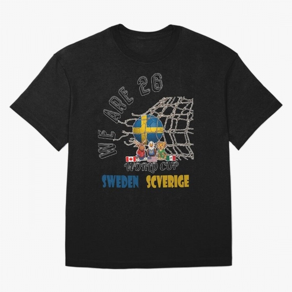 World cup 26 - Sweden Oversized T-Shirt Join FIFA World Cup 2026 USA Canada Mexico Spirit, with Germany, Messi, Football Festival Excitement, Trophy Ambitions, Country Rivalries and Star Player Buzz; Created for Match Day Parties, Soccer Gifts, Fan