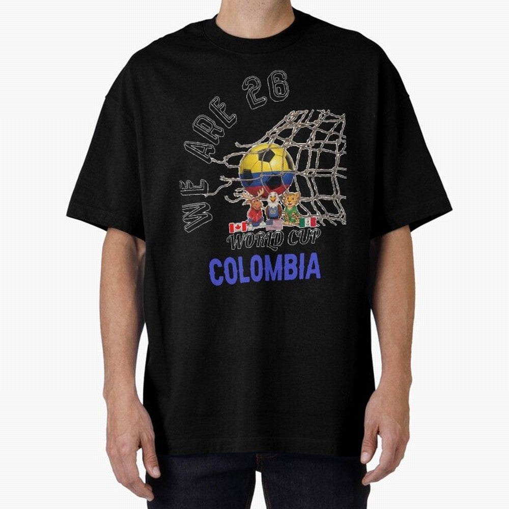 World cup 26 - Colombia Oversized T-Shirt Represent Fans Who Live for Global Football Passion for FIFA World Cup 2026, Capturing CR7, Germany, Football History, Final Match Energy, Crowd Noise and Once in a Lifetime Moments; Perfect for People Who